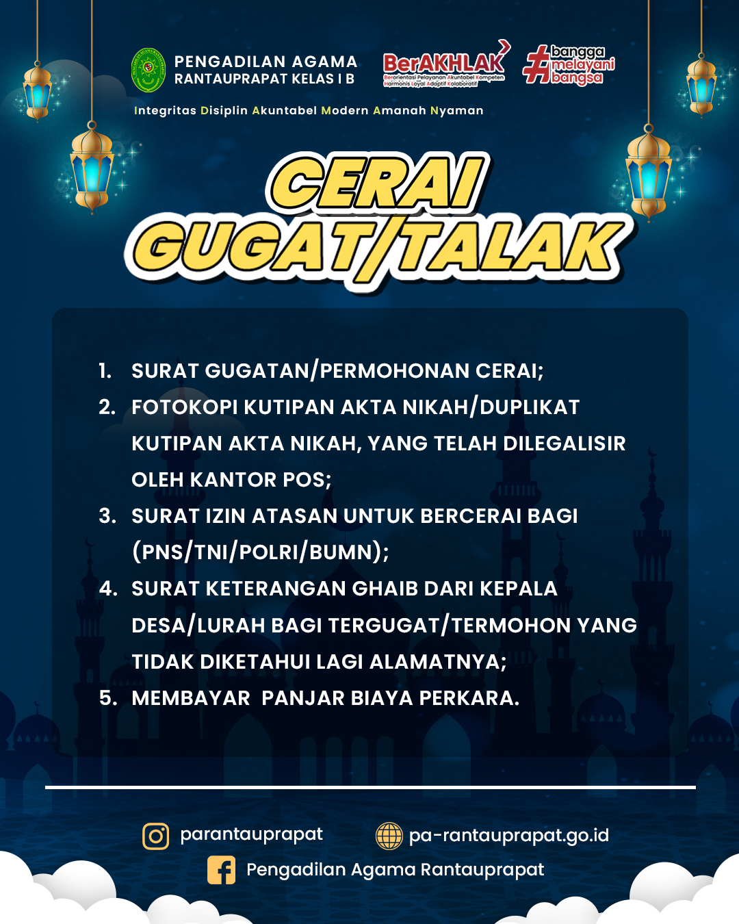 Syarat Cerai Gugat atau Cerai Talak